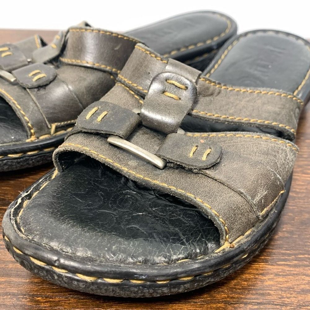 Born black, brown leather slide size 8/9.5” - Picture 2 of 8